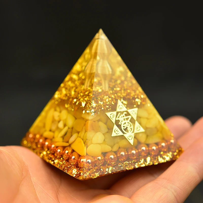 Энергетический преобразователь Aura Orgone пирамида из оргонита чакры кварц