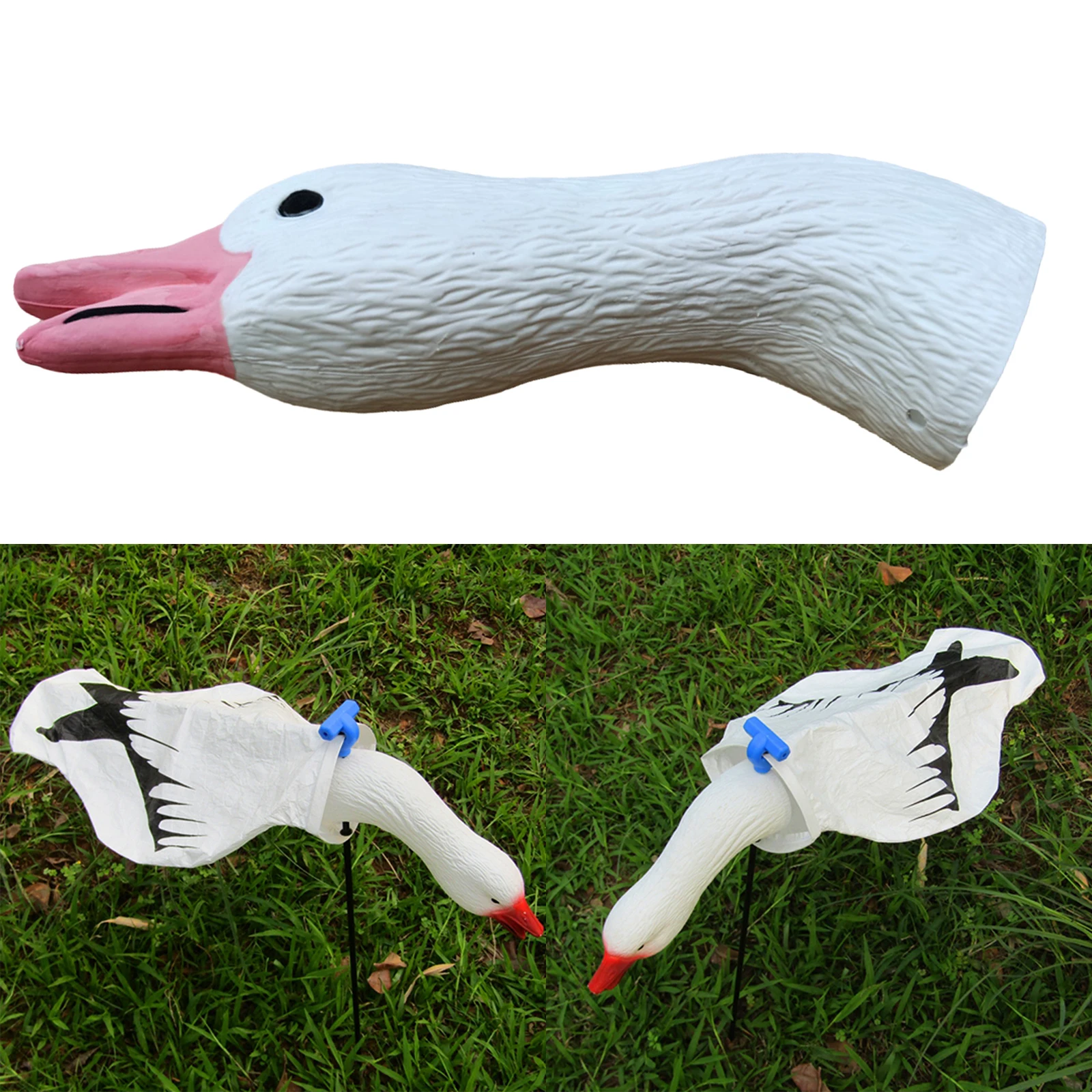 

Hunting Snow Goose Head Windsock Decoys Neck Mallards Gear