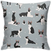 wazhijia boston terrier pillowcase dog pillow cover square pillow case home decorative sofa bedroom livingroom 18 x 18 inch