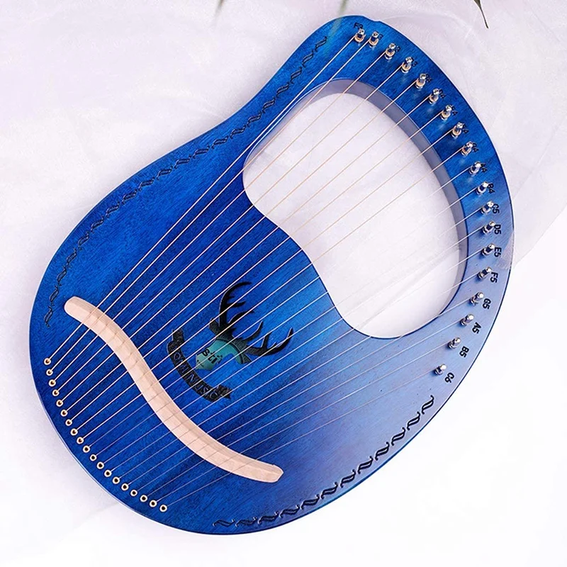 

Lyre Harp,Greek Violin,Mahogany 19-String Small Harp with Tuning Wrench Portable Solid Wood Harp for Music Beginners,Etc