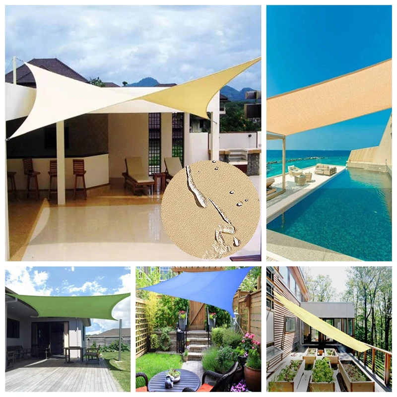 

Водонепроницаемый солнцезащитный навес 5*5 м, солнцезащитный козырек, уличный квадратный четырехугловой садовый навес, двор, парус, пляжный ...