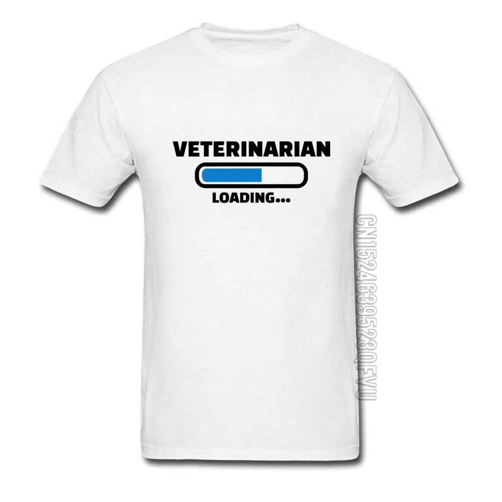 

Veterinarian Loading White Patchwork Tshirts Letter Fashion Unisex T Shirts Wait For Me Download Speed T Shirt Men High Quality