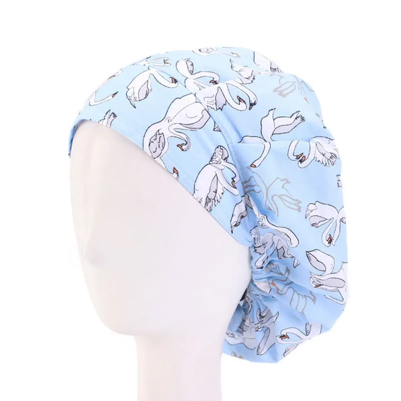 

Cotton Dustproof Work Printing Unisex Round Cap doctor cap Headscarf Nurse Cap Surgical Cap Classic Dust Classic Floral Hat
