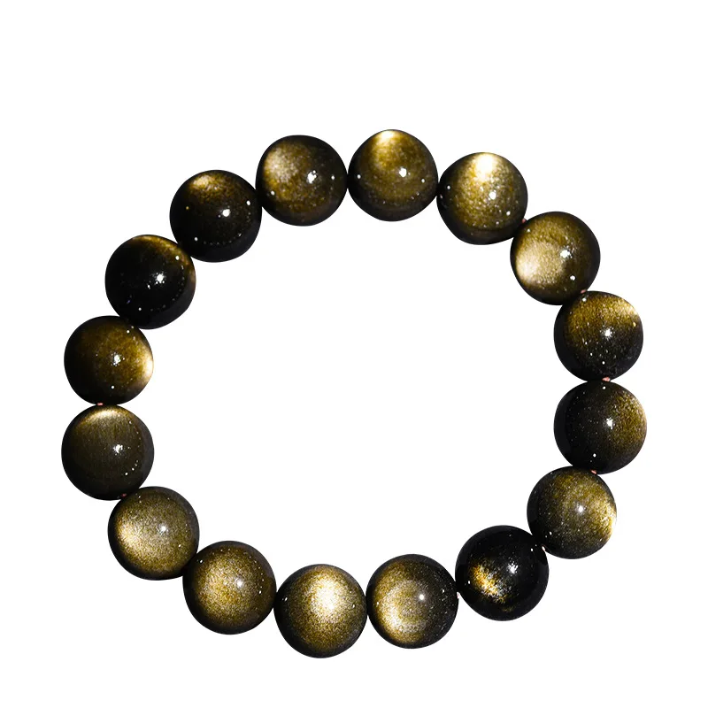 

Браслет из натурального обсидиана с двойными глазами обсидиановый кристалл браслет