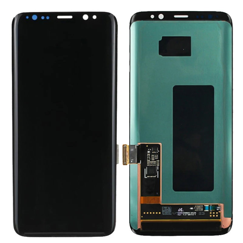 Samsung-pantalla t&aacute;ctil LCD con marco para tel&eacute;fono m&oacute;vil inteligente, marco de montaje adhesivo con marco de SM-G950F G950U, S8 Plus, G955F, G955U, color rojo, Original-3