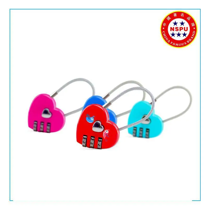 Кодовый замок для пары чемодан спортзала любовь сердце механический навесной