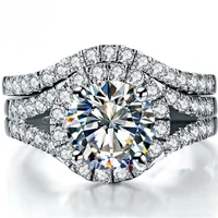 romance set rings test positive 2ct 8mm d color moissanite diamond rings platinum 950 engagement rings for women