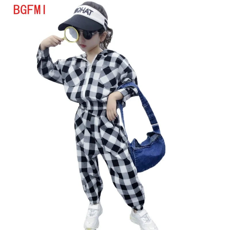 

Girls Clothing Sets Spring Autumn Children Long-sleeved Tracksuit Kids Plaid Shirts & Pants Suits Teen Toddler Girls Clothes Set