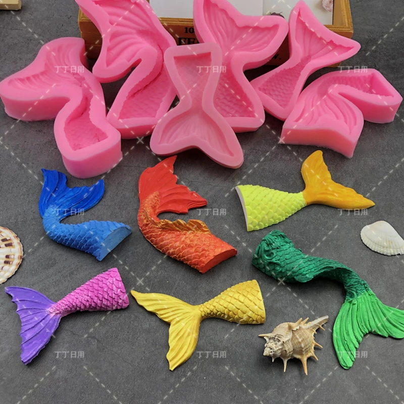 Sugarcraft Русалка рыбий хвост силиконовая форма морские водоросли оболочки инструменты для украшения тортов из мастики шоколадная форма для выпечки гипсовые глиняные формы