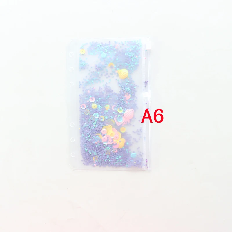 A6 purple Domikee, креативные милые кавайные украшения для школьниц, с блестками, 6 отверстий, внутренний карман для переплета, планировщик, дневник, записная книжка A5A6 - Цвет: A6 purple