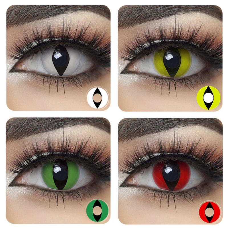 Косплей Контактные линзы для глаз Хэллоуин Косметическая картина аниме кошачий