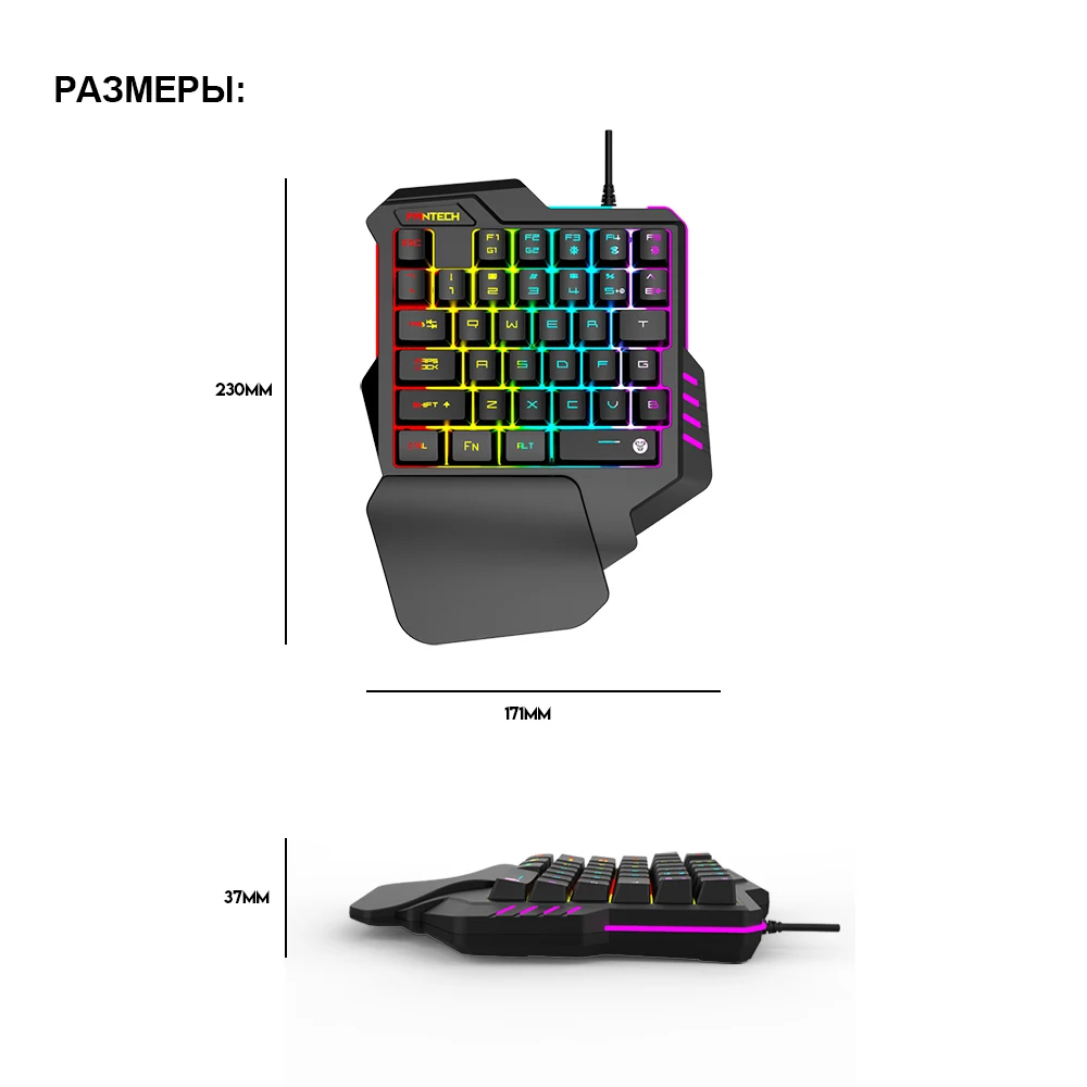 FANTECH K512 35 клавиш 2 Макросъемка мини-клавиатура светодиодный Высокая чувствительность управление одной рукой FPS Профессиональный геймер для ПК ноутбука