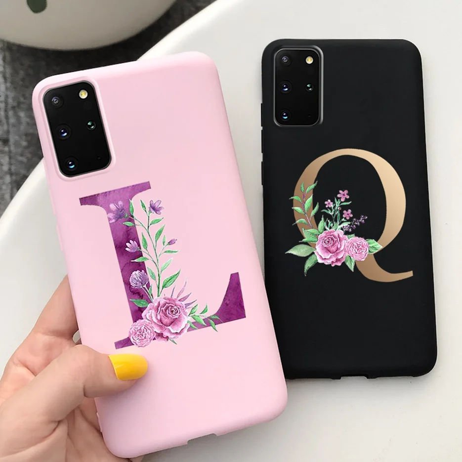 Милый чехол с буквами ABC и именем для Samsung Galaxy S20 Plus силиконовый мягкий + S 20 бампер