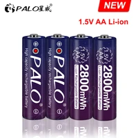palo 1 5v aa rechargeable battery 2800mwh 1 5v lithium ion li ion aa 2a batteries for toys flashlight camera