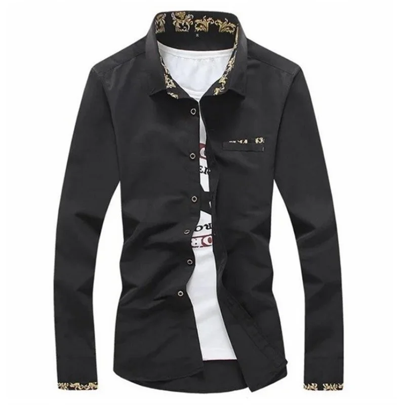 Рубашка мужская с длинным рукавом деловой повседневный комплект из двух