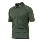 Рубашка-поло мужская тактическая, армейская камуфляжная рубашка-поло с короткими рукавами в стиле милитари, дышащая быстросохнущая рубашка-поло с карманами на руке, лето