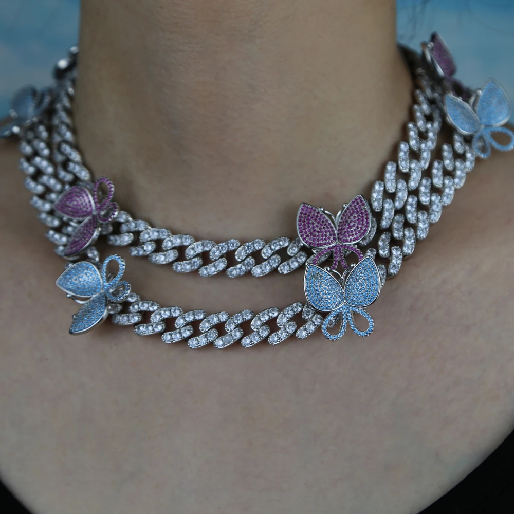 Новое поступление женские и мужские iced out bling CZ модные Miami кубинские звенья цепь 6Kun