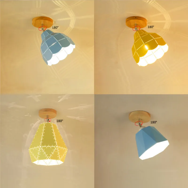 Современные светодиодные потолочные лампы Nordic Plafondlamp вращающийся деревянный