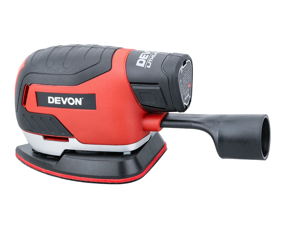 DEVON 12V электрический беспроводной шлифовальный станок для ладони плоский шлифовальный станок для мебели шлифовальный станок Полировальный Инструмент для дерева литий-ионный аккумулятор с вакуумным адаптером