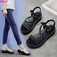 summer sexy roman ladies sandals open toe open toe thick soled increased womens shoes flat casual beach vacation ladies sandals