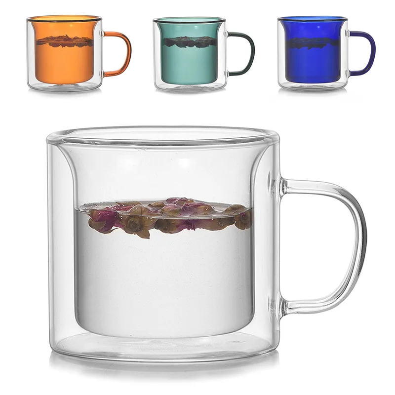 

Стеклянная Кружка из боросиликатного стекла с ручкой, винтажная кружка для кофе, бутылка для сока, чая, аксессуары для дома