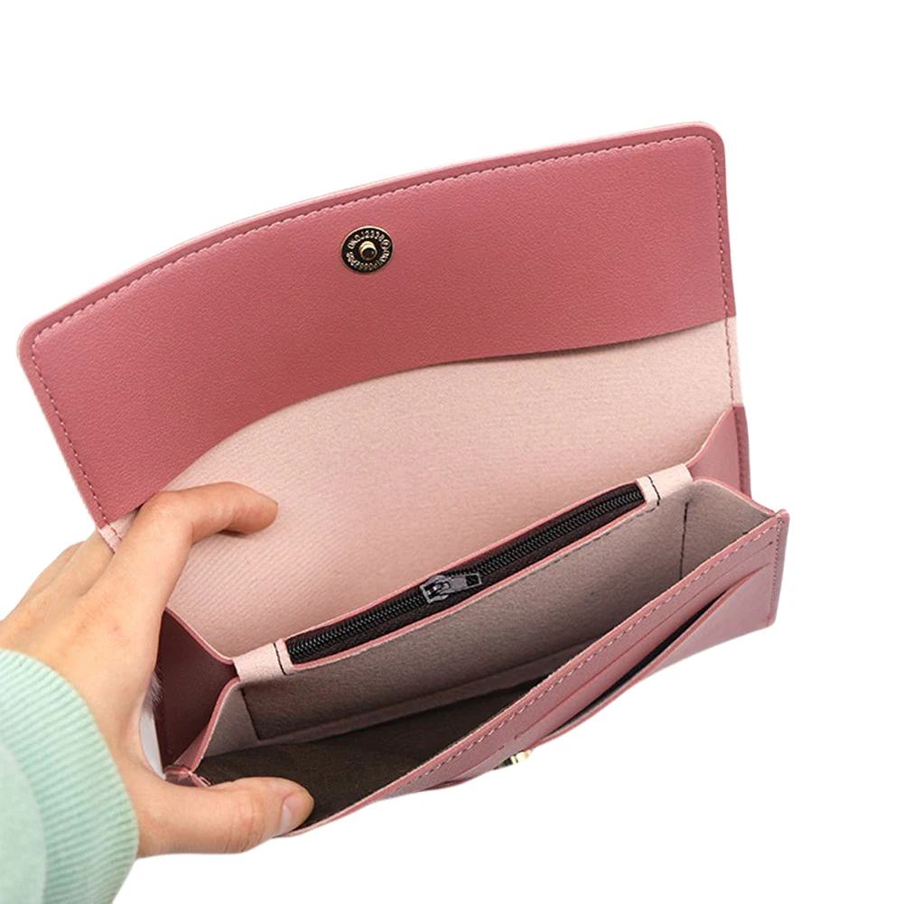 Модный женский длинный кошелек из искусственной кожи с бахромой и подвеской