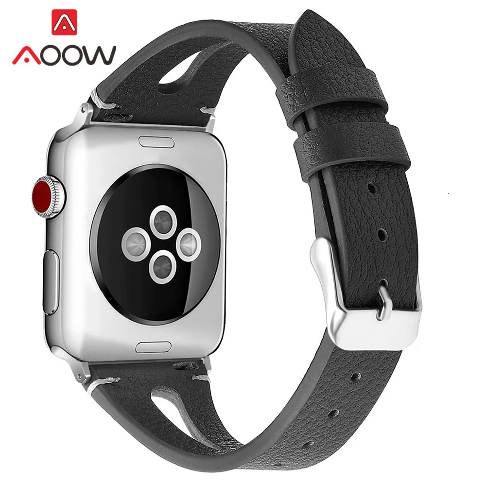 Ремешок из натуральной кожи с принтом для Apple Watch 40 мм 44 мм для iwatch 38 мм 42 мм ремешок серии 4 3 2 1 браслет аксессуары
