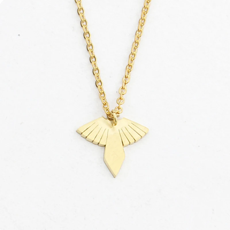

Super Low Price Gold Color Peace Dove Pendant Necklace Women Men Stainless Steel Eagle Necklace Bird Jewelry