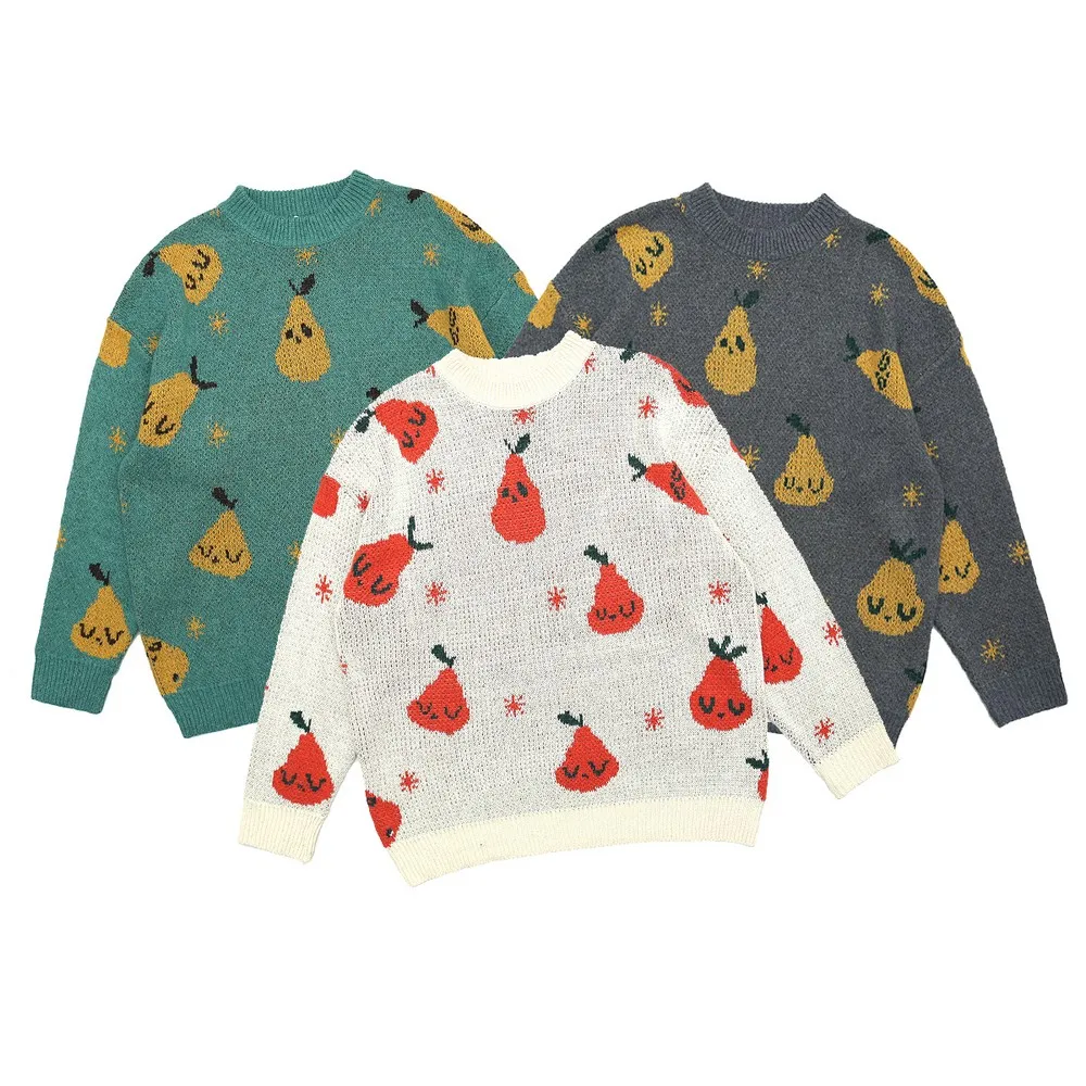 Забавный Милый милый зеленый винтажный дизайнерский Женский Свитер оверсайз