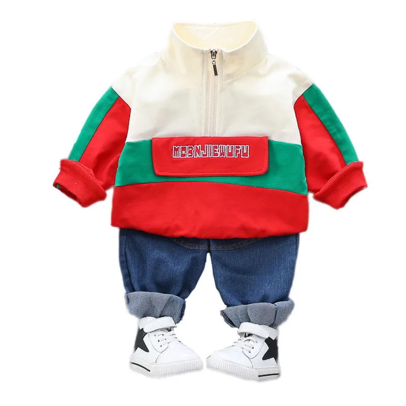 

Baby Clothing Sets Girls Outfits Infant Stand-Up Collar Long Sleeve Top+Pants 2Pcs Toddler Clothes Suit Boys Zipper Tracksuit