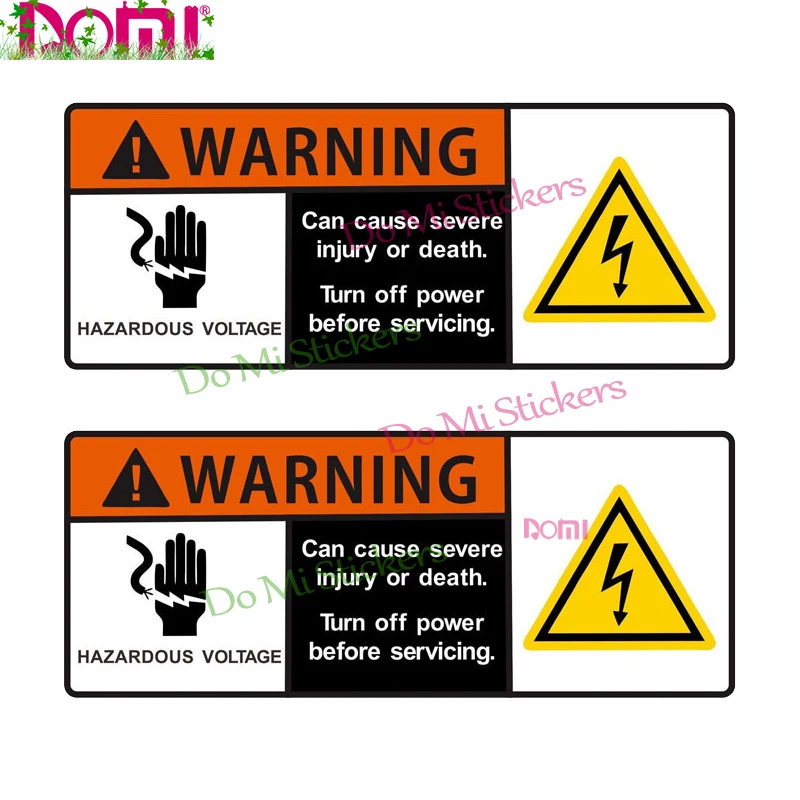 

12*4.8cm Hazardous Voltage Can Cause Severe Injury or Death WARNING Retro-reflective Car Sticker High Quality KK Vinyl Decal PVC