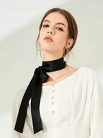 pure 100 satin silk scarf for women small long neck hair scarve bag strap neckerchiefs fashion elegant belt tie handbag ribbons