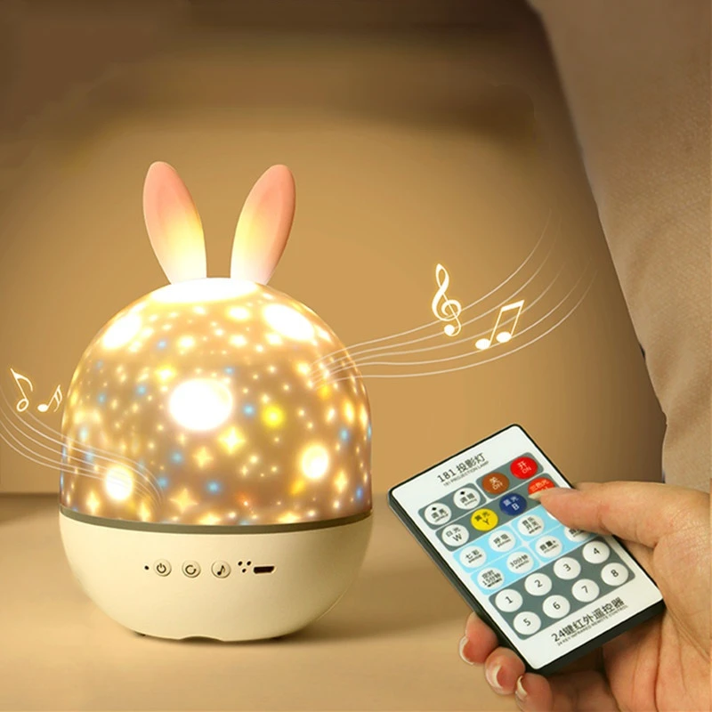 

Star Light Projector Kids RC Music Timer Night Light Baby Gifts 4 Modes/6 Projection Themes/7 Brightness/8 Music/360° Rotation