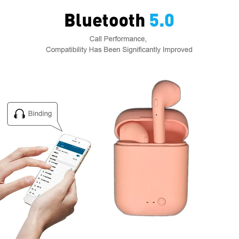 Беспроводные Bluetooth-наушники 5 шт./лот i12 TWS inpods 12 Macaron V5.0 стереонаушники для