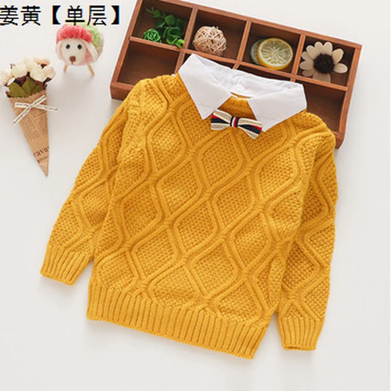 

Lapel Sweaters For Baby Boys Girls Solid Long Sleeve Knitted Warm Clothes Children's Kids Korean Sweater Autumn Winter