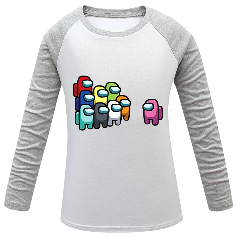 

2021 New Long Sleeve Tops for Kids Hot Game Among us Clothes Impostor Graphic Anime Printed Tops for Girls Clothes Boys Clothes