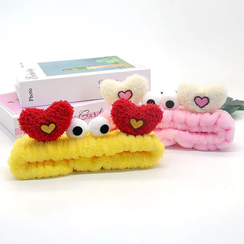 

Fashionable Plush Headband Hair Accessories Cartoon Cute Embroidered Crab Love Headband Household Soft Face Wash Headband