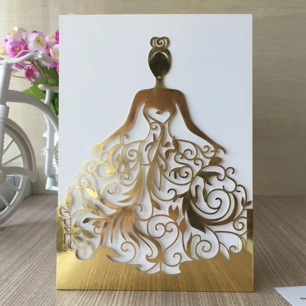 10 шт. свадебные пригласительные открытки 3D ручной работы королева