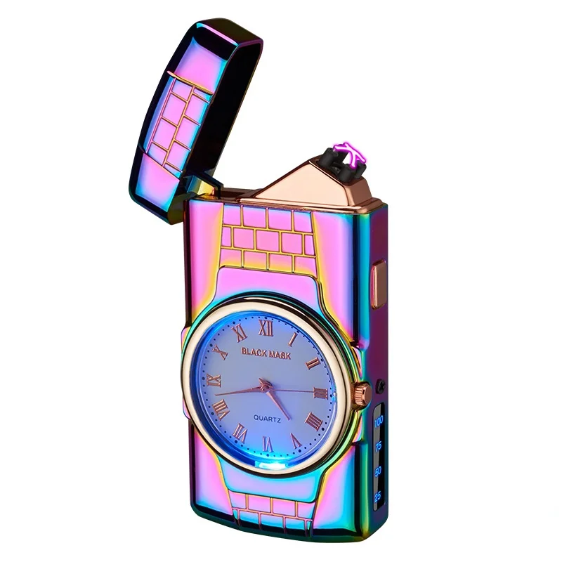 Новинка 2021 цветные часы и дуговая зажигалка индивидуальная креативная