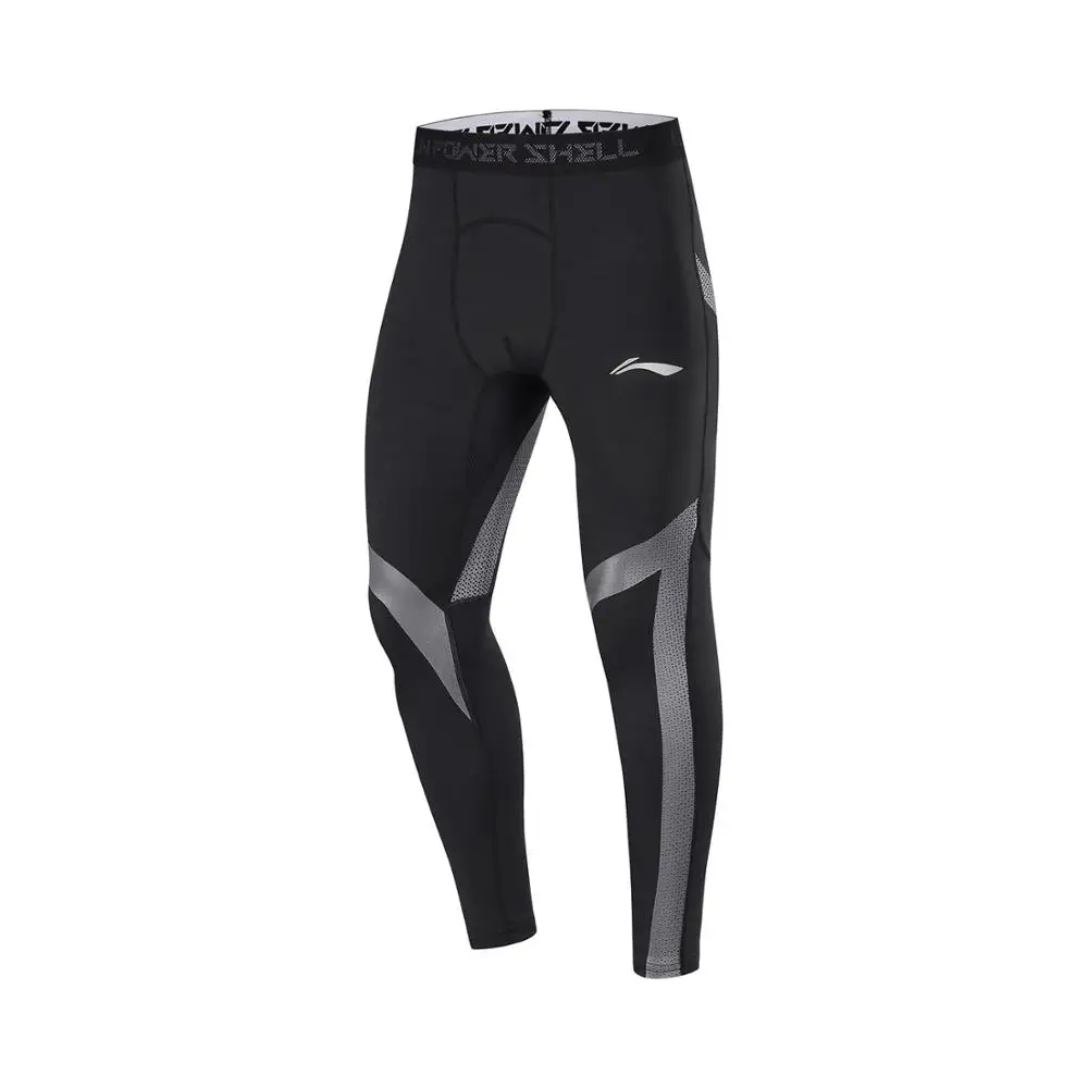 Li-Ning, мужские тренировочные леггинсы, базовый слой, обтягивающие, 83% полиэстер, 17% спандекс, удобная подкладка, спортивные штаны, AULP065 MKY540 - Цвет: AULP065-1H