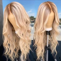 highlight wig human hair lace front wigs platinum blonde brown ombre colored13x4 lace frontal wigs brazilian transparent lace