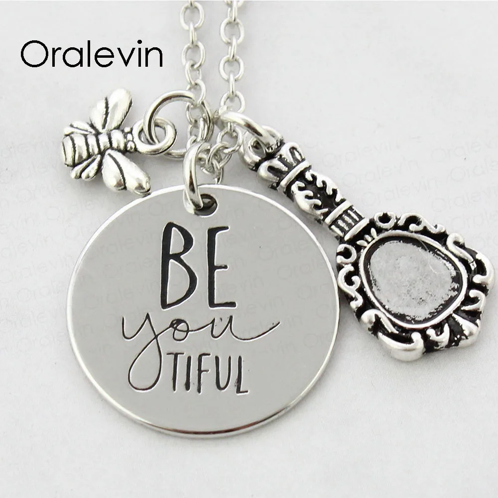 Подвеска талисман BE YOU TIFUL ожерелье Подарочная бижутерия 10 шт./лот # LN518|charm