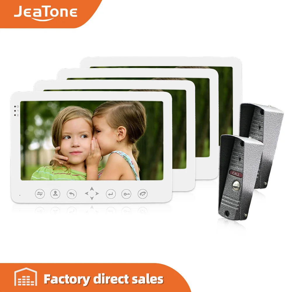

JeaTone 7" LCD Wired Video Door Phone Intercom HD CMOS Outdoor Camera Night Vision Wireless Doorbell Home Security