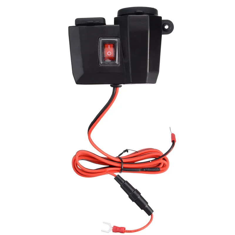 Cumhye 12V 2.1A мотоцикл прикуриватель розетка питания двойной USB с вольтметр Водонепроницаемый независимый переключатель Крышка