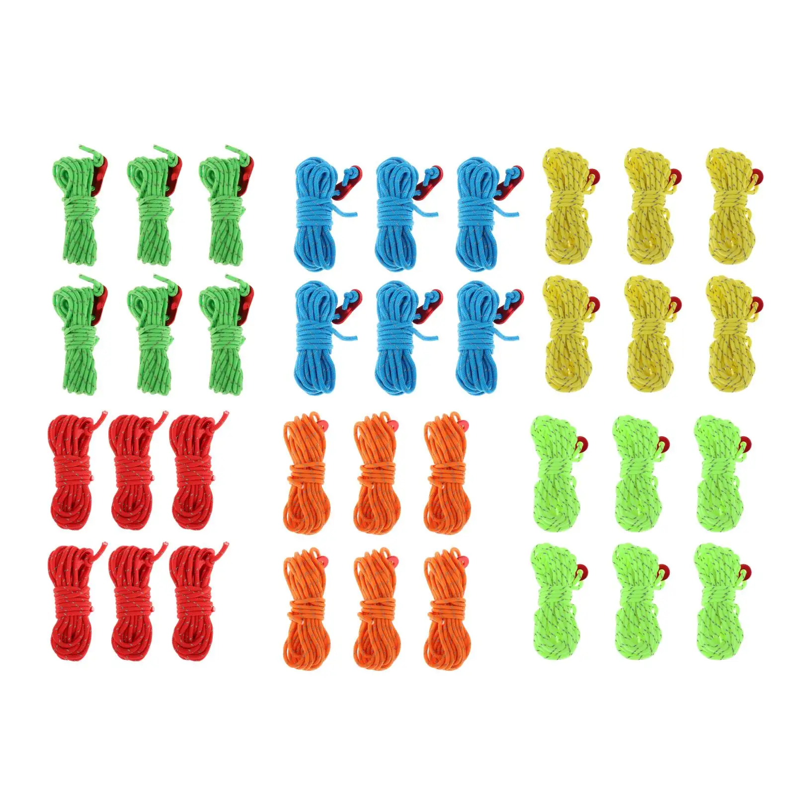 

6Pcs Tent Guy Line Ropes Reflective Cord Tent Guide Nylon Rope Paracord with Guy