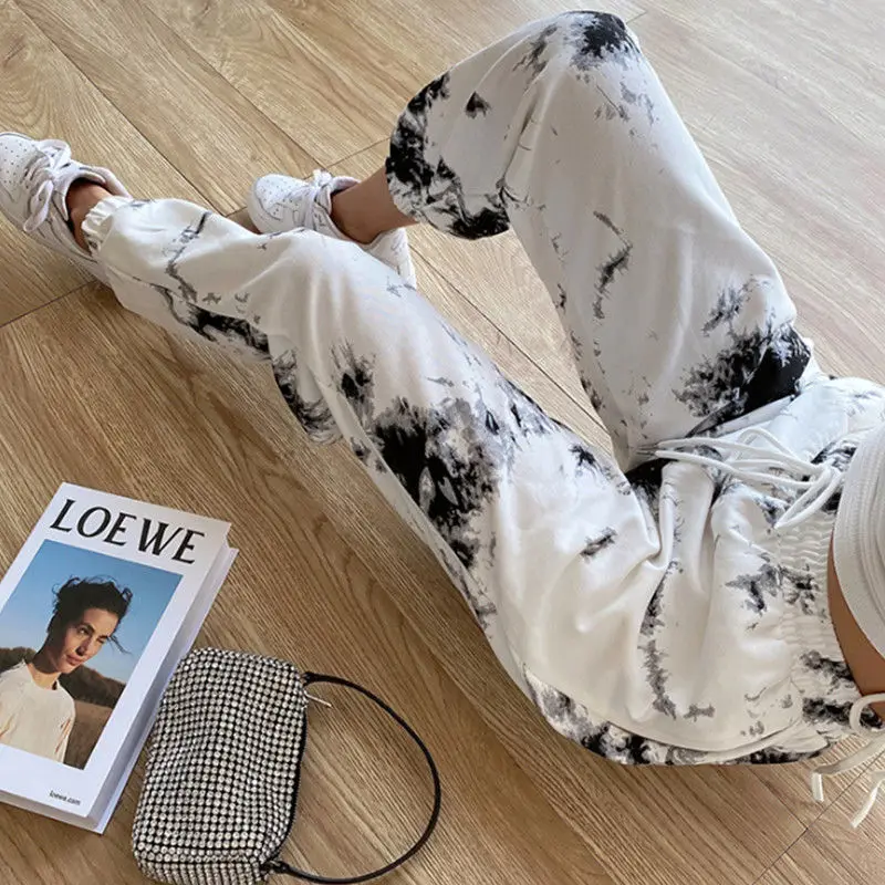 

Tie Dye Print Sweatpants Women 2021 Fashion Spring Hip Hop Joggers Women Streetwear Plus Size Casual Trousers