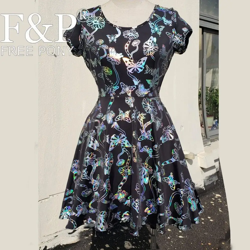 Голографическое Радужное платье бабочка фигуристки яркий человек праздничные