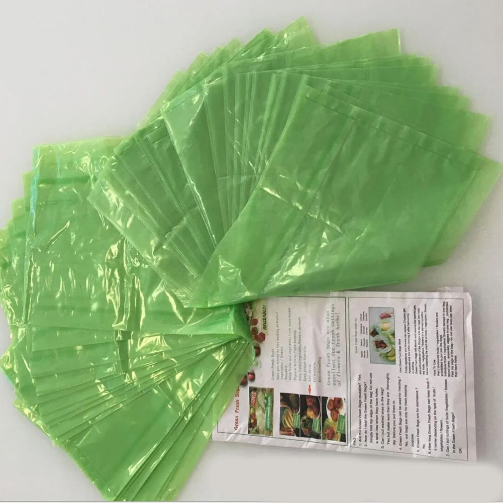 20 шт. зеленые пакеты многоразовые для хранения продуктов без БФА защитная