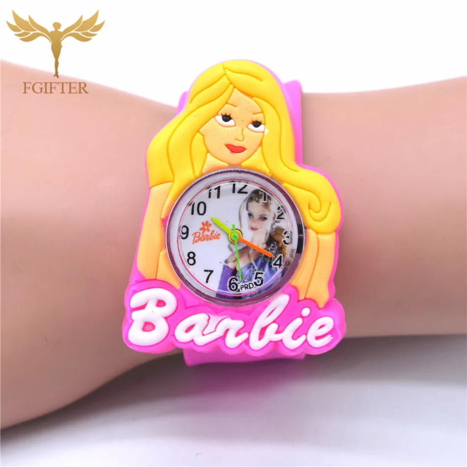 Princess Watches Мультфильм Принцесса часы для девочек розовый Relojes резиновые часы милый ребенок подарки игрушки детские часы - Color: Princess Watches