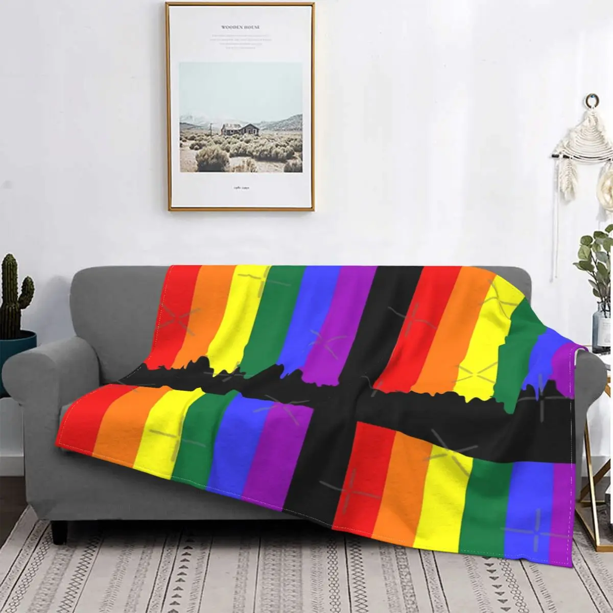 ЛГБТ гей-Прайд одеяло с радужной капельной краской покрывало для кровати